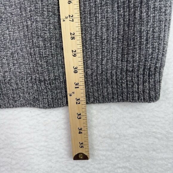 GANT Fisherman Cardigan Men 2XL Gray Lambswool Shawl Collar Grandpa Knit Sweater - Picture 14 of 15